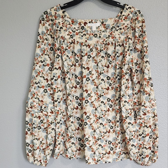 Lauren Conrad Long Sleeves Floral Blouse / Size M - Picture 1 of 13